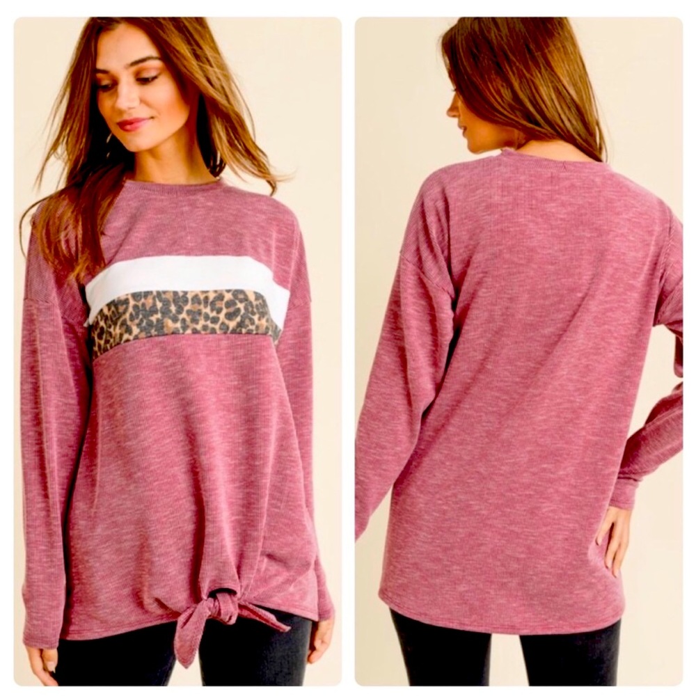 Ribbed Animal Print Top